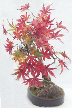 maple leaves artficial bonsai in pot