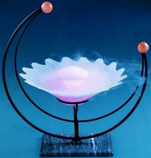 crescent moon mist fog fountain