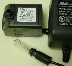low voltage Jebao water pump with underwater light