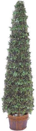 72 inch ivy & boxwood artificial topiary in tower shape